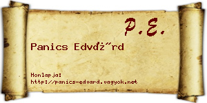 Panics Edvárd névjegykártya